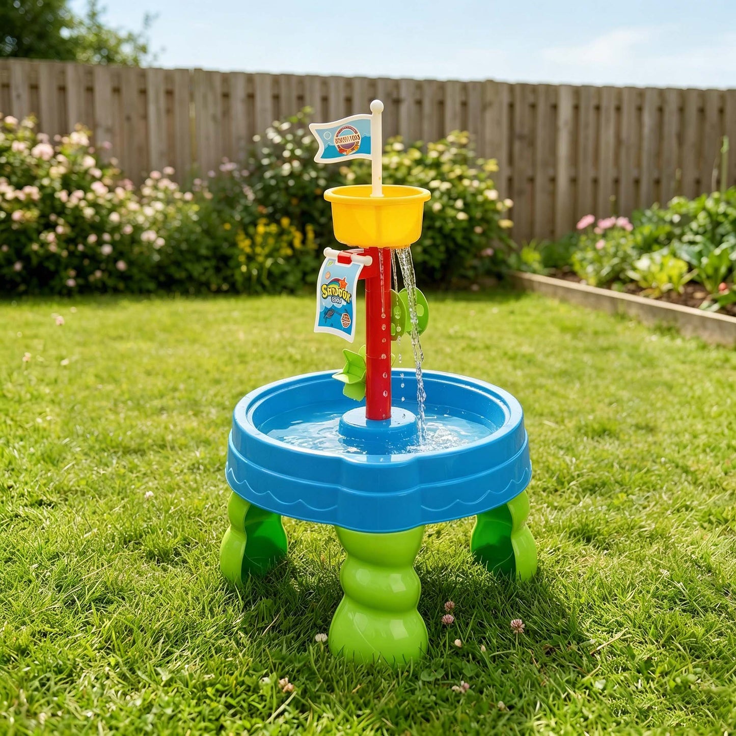 Flynow Water Table Sand Toys, 2 in 1 Play Sand Sensory Water with Accessories, Summer Outdoor for Girl Boy