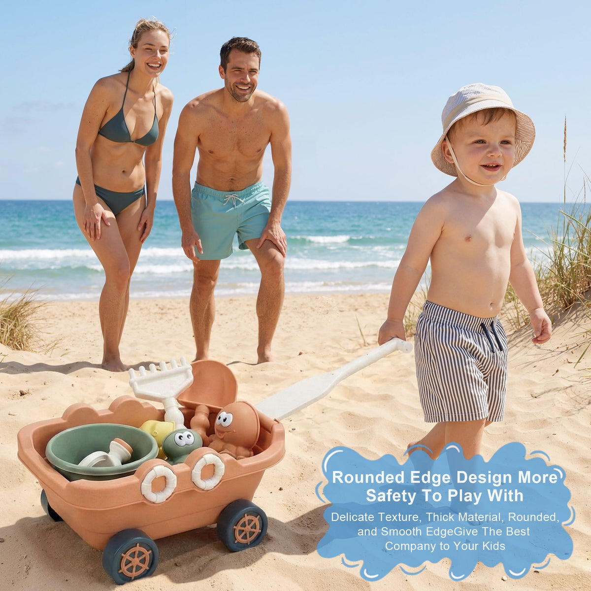 Flynow 9 PCS Beach Toy Set for Kids 3+ Years Old, Friendly Travel Play Sand Set Toy, Sand Castle Building Kit with Boat, Bucket, Shovels, Molds, Mesh Bag, Birthday Gift for Girl Boy Age 3 4 5 6 7 8
