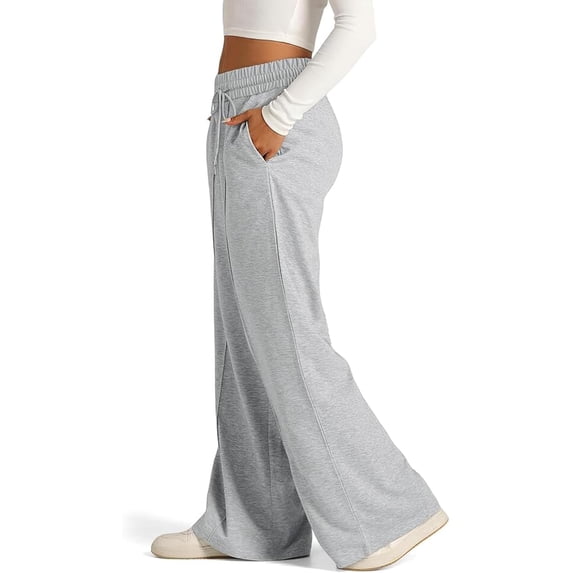 WQD Women's Sweatpants Wide Leg Lounge Joggers with Drawstring Comfy Loose Fit Casual Workout Athletic Yoga Pants with Pockets