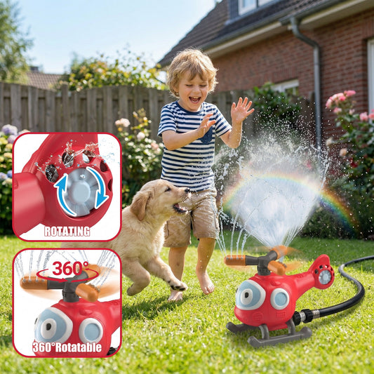 Flynow 2 in 1 Airplane Outdoor  Water Spray Toys ,Water Sprinkler Summer Toy Rocket Launcher Set for Kids Ages 3-12,  for Lawn Backyard Garden, Gift for Toddler Boy Girl 3 4 5 6 7 8 9 10 Years Old