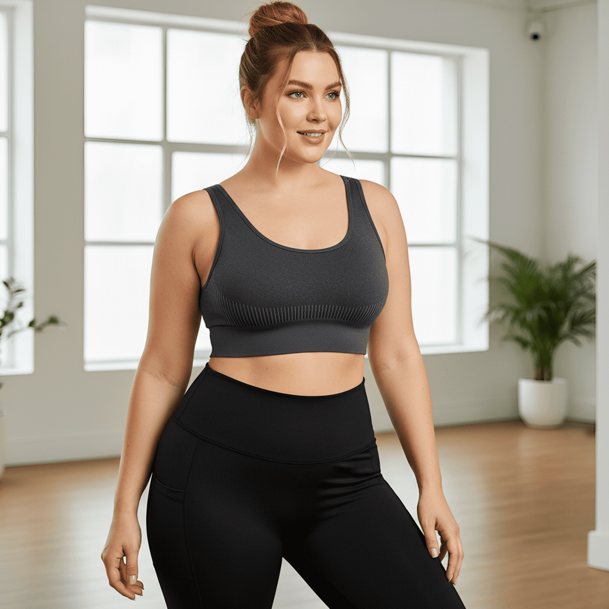 WQD 2 Pack Yoga Sports Bras for Women High Impact Padded Wirefree Seamless Support for Yoga Running Training Gym Workouts