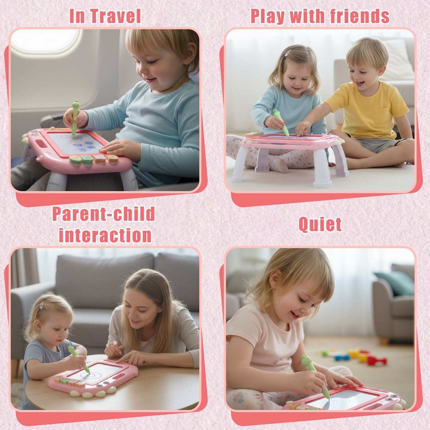 Flynow Magnetic Drawing Board, Sketch Doodle Board Pad Toy, Educational Learning Toys for Toddlers 1-3, Portable Toys for Baby Kids Boys Girls 1 2 3 Year Old Birthday Gift