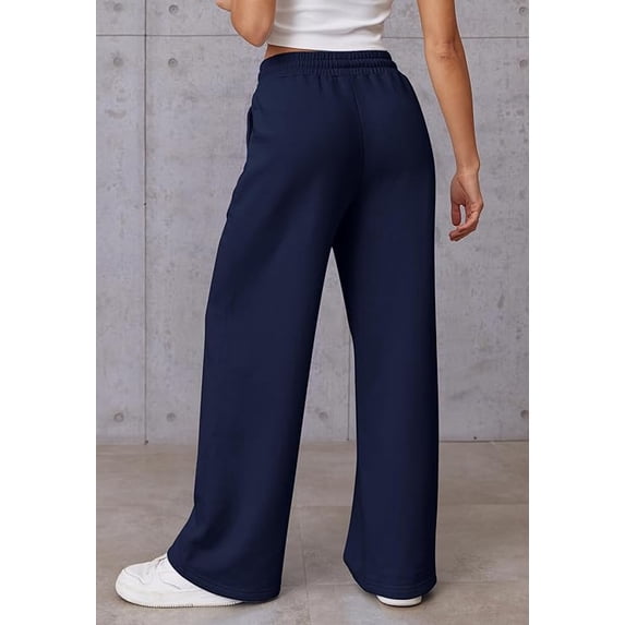 Women’s High Waisted Sweatpants Wide Leg Lounge Pants with Drawstring Elastic Waist Casual Workout Jogger Trousers with Pockets