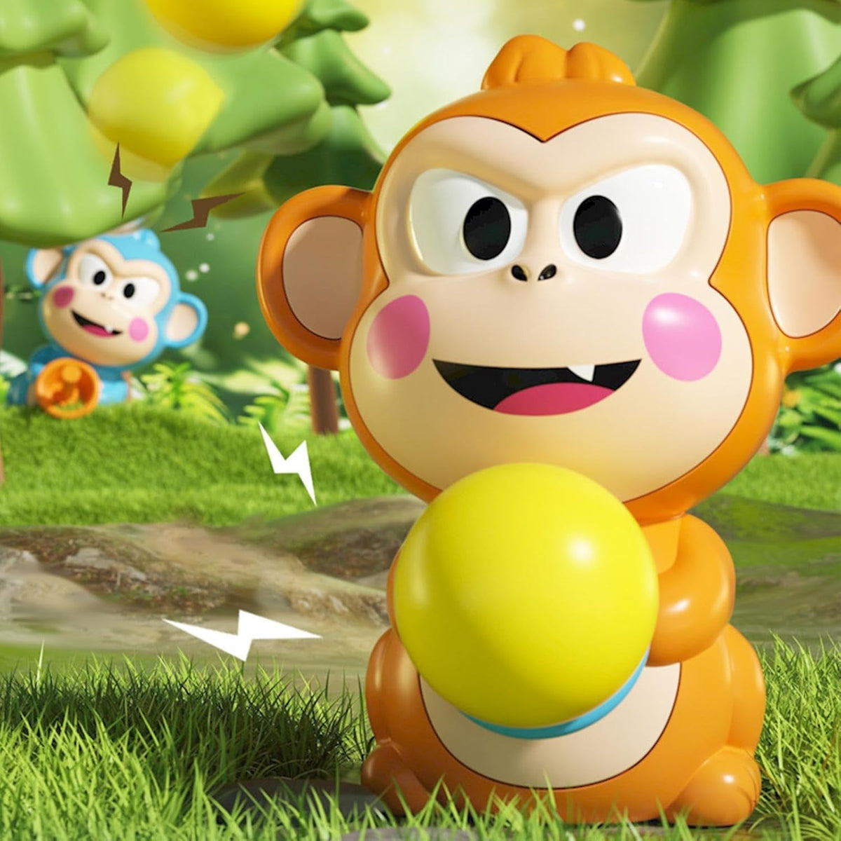 Flynow Monkey Ball Popper Toy Electric Launching Game Interactive Kids Toy Family Party Game Indoor Outdoor Fun for Boys Girls Birthday Gift