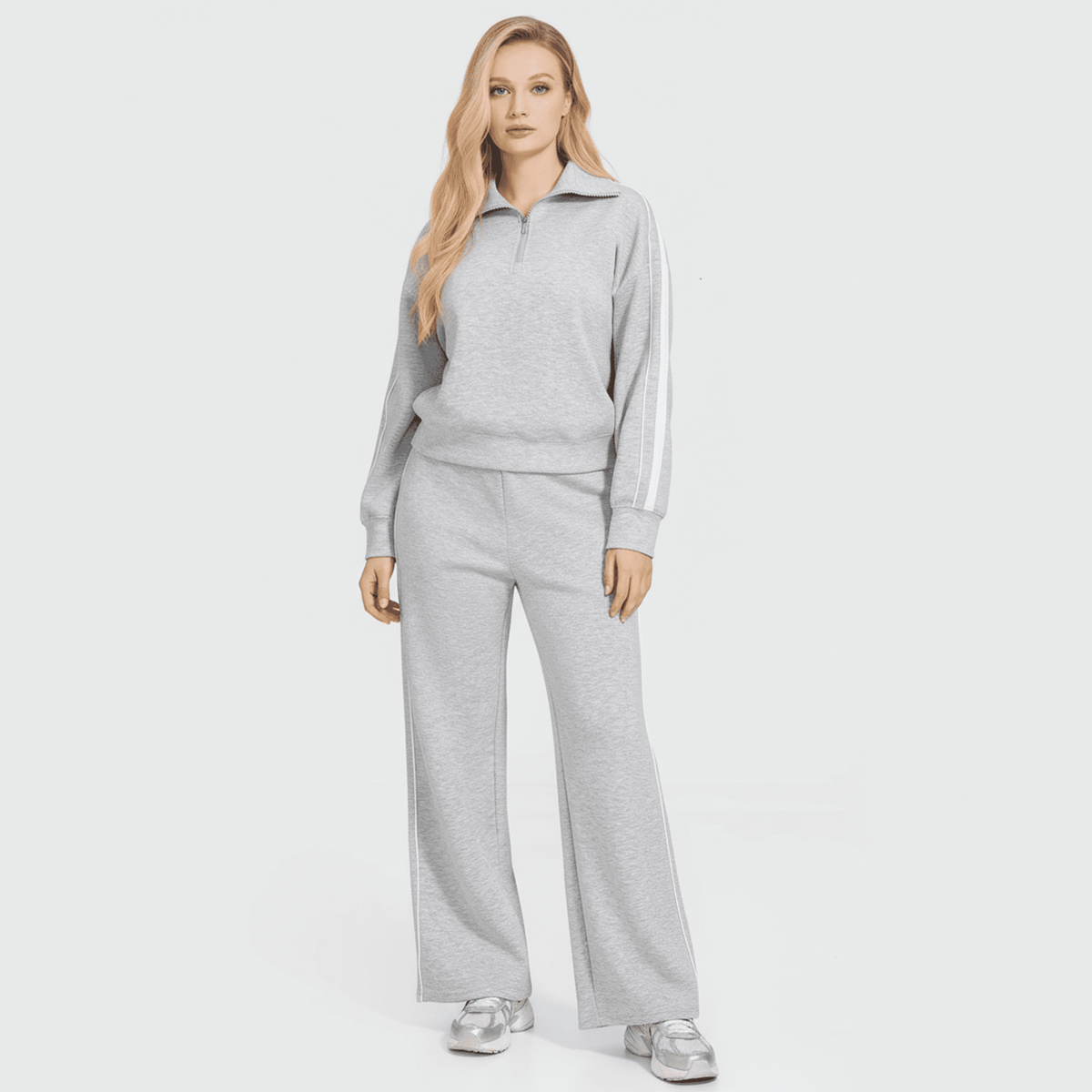 WQD Women’s 2 Piece Tracksuit Set Long Sleeve Pullover Sweatshirt and Wide Leg Sweatpants Lounge Outfit Athletic Jogging Suit Casual Matching Set with Pockets