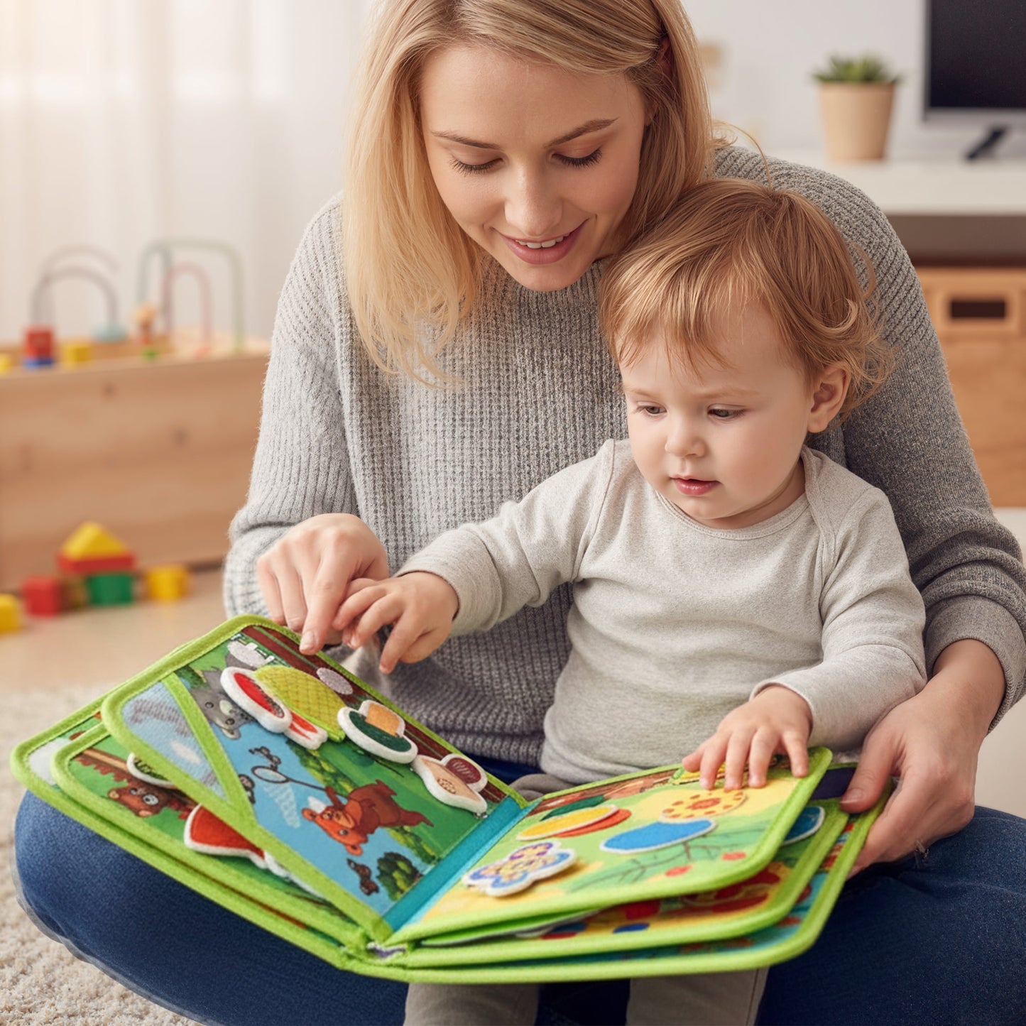 Flynow Busy Board Montessori Toy Busy Book for Toddler 1-3, Sensory Early Learning Educational Travel Toy for Baby Age 2, Birthday Christmas Baptism Gift for Kids Boy Girl 4 Year Old