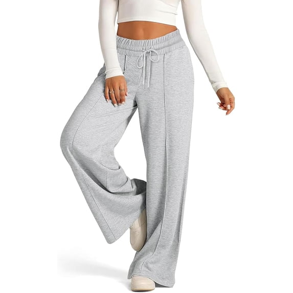 WQD Women's Sweatpants Wide Leg Lounge Joggers with Drawstring Comfy Loose Fit Casual Workout Athletic Yoga Pants with Pockets