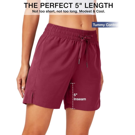 WQD 2 Pack Womens Athletic Shorts Basic Running Shorts Lightweight Quick Dry Gym Workout Shorts with Pockets