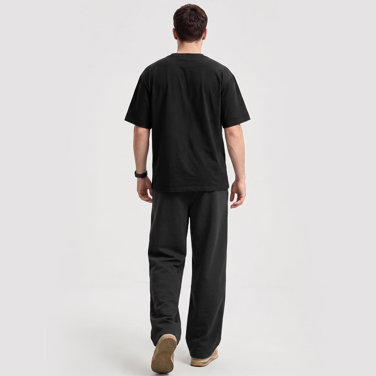 Mens Sweatpants Baggy Loose Fit Raw Hem Pants Casual Drawstring Pants Y2K Wide Leg Stretchy Pants with Pockets