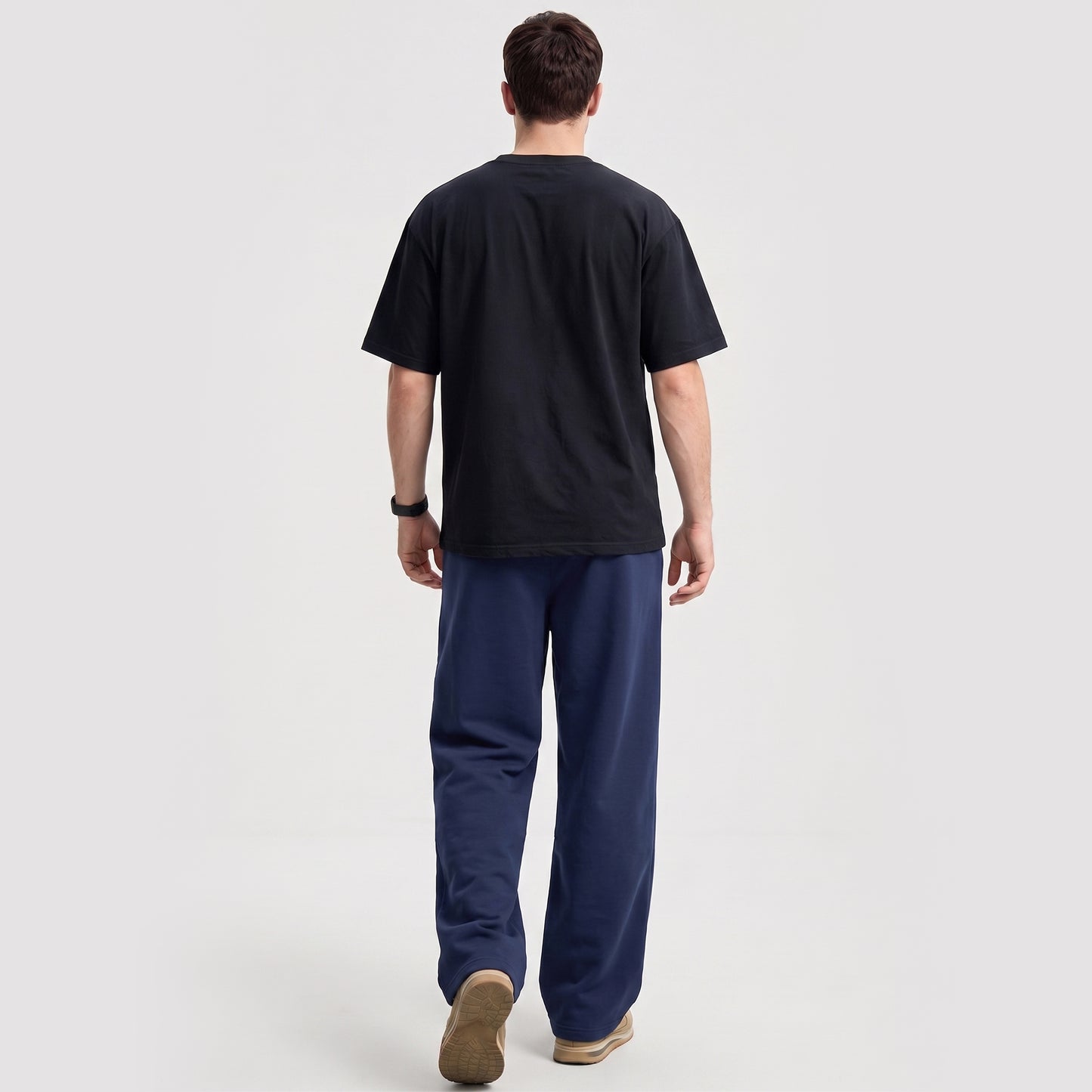 Mens Sweatpants Baggy Loose Fit Raw Hem Pants Casual Drawstring Pants Y2K Wide Leg Stretchy Pants with Pockets