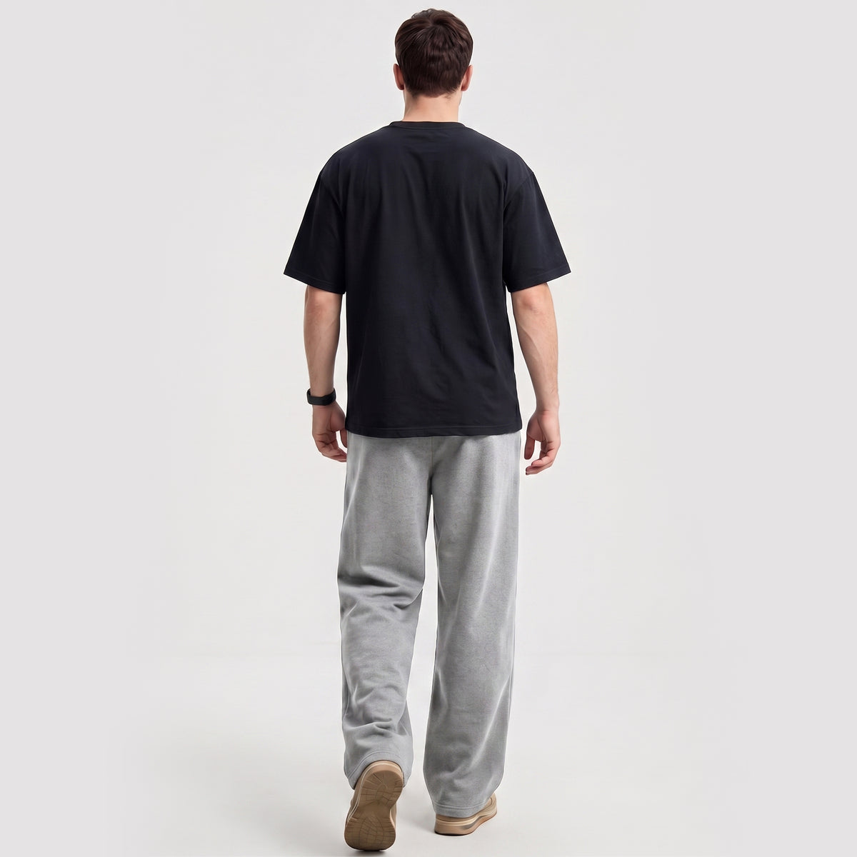 Mens Sweatpants Baggy Loose Fit Raw Hem Pants Casual Drawstring Pants Y2K Wide Leg Stretchy Pants with Pockets