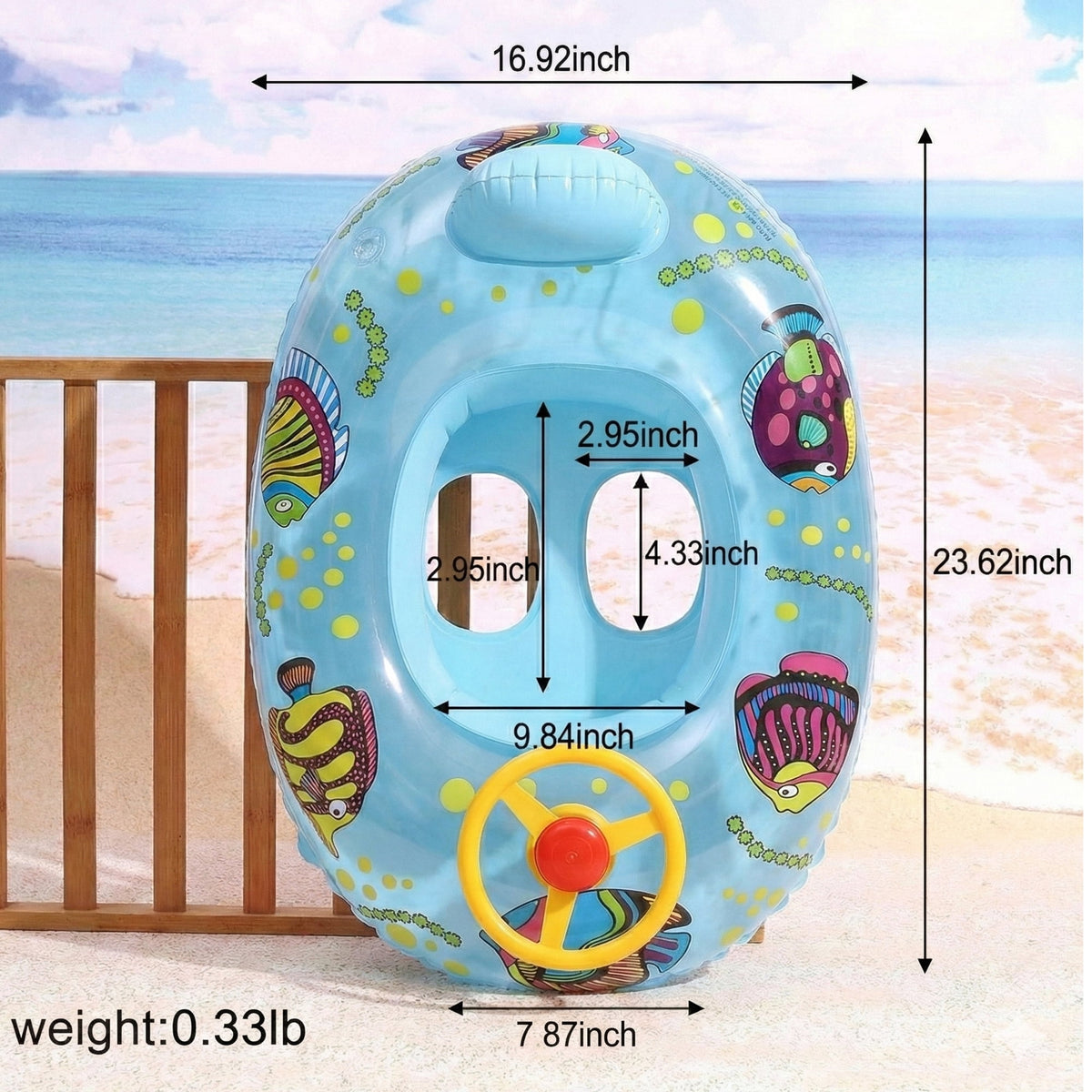 Flynow Baby Pool Float, Baby Swimming Float with Safety Seat, Smart Swim Trainer, Inflatable Toddlers Pool Floats, Infant Swim Floats, Kids Floaties, Water Toys Gift Beach Summer Essentials