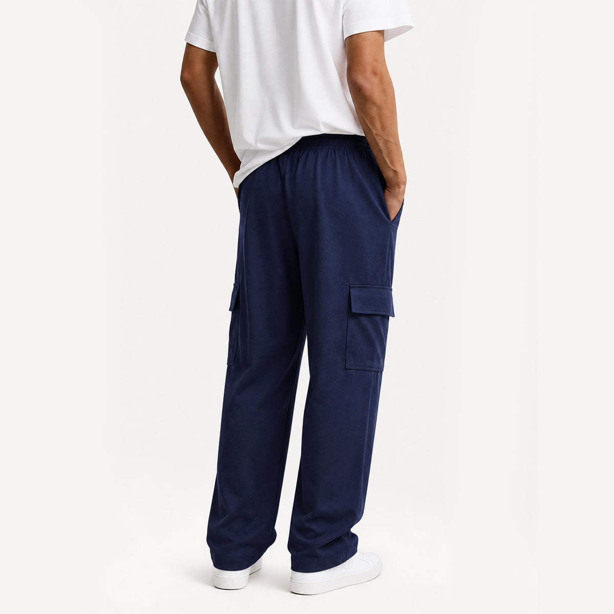 WQD Mens Cargo Sweatpants Baggy Gym Sweat Pants Drawstring Wide Leg Casual Lounge Pants with Pockets
