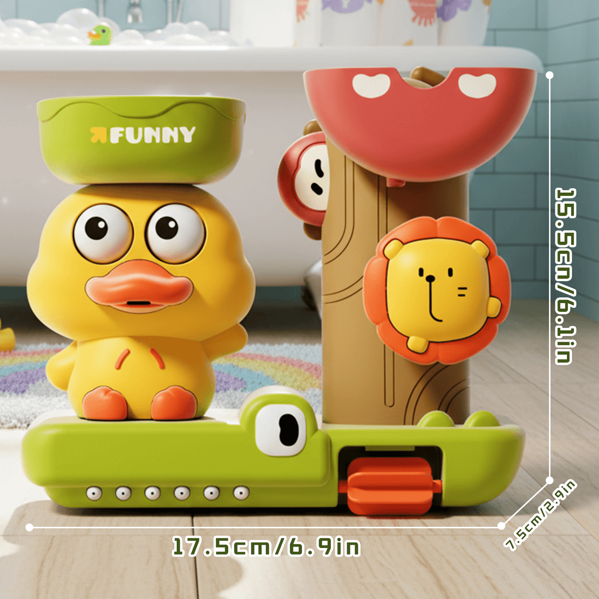 Flynow Bath Toys for Toddlers 1-3, Baby Waterfall Bathtub Toy with Suction Cup, Kids Bath Tub Shower Playset, Infant Bathtime Fun Birthday Gift 18 24 Month, 2-4, 3-5 Year Old Girl Boy