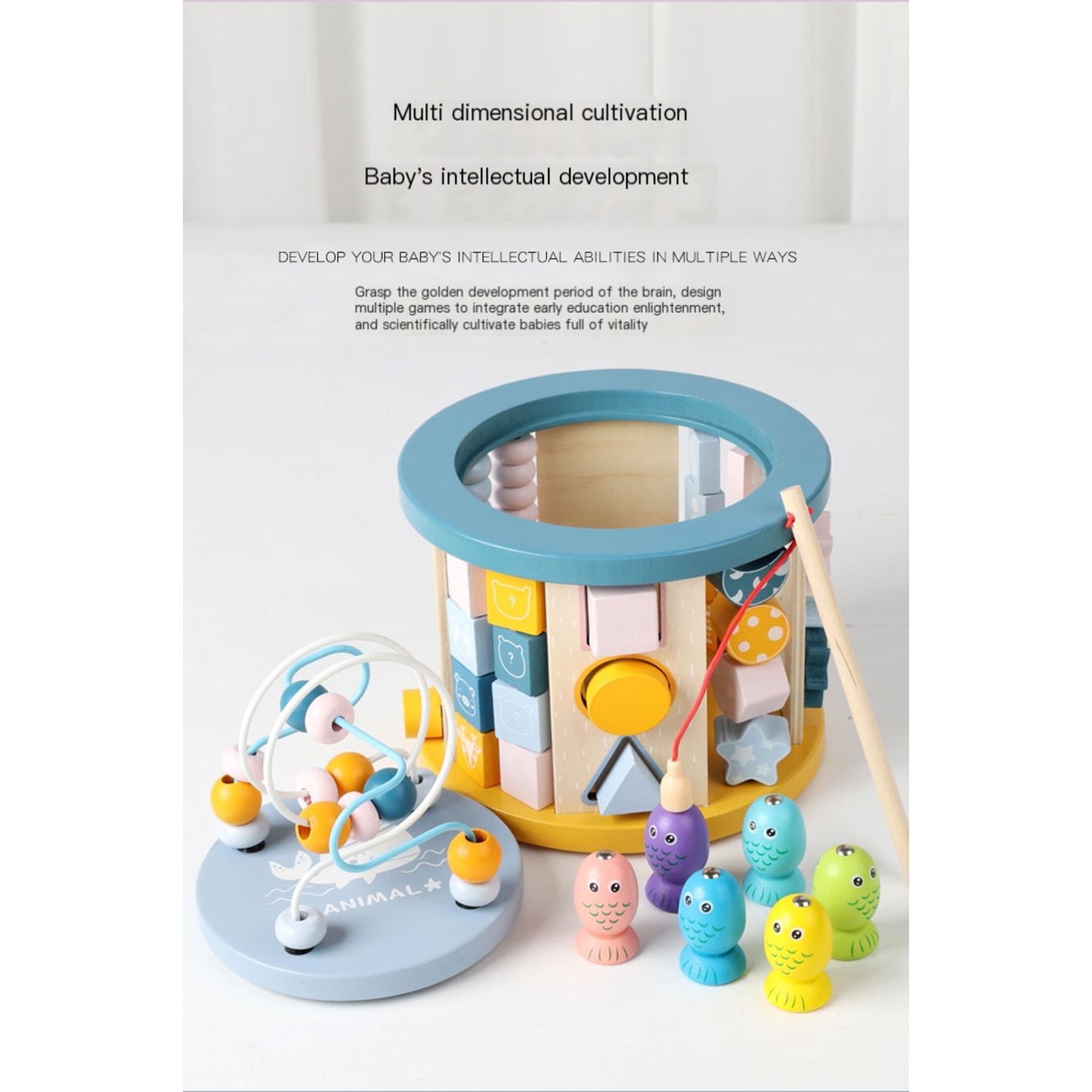 Flynow Wooden Activity Cube Baby Toys for 1 Year Old Toddlers 12 Months + Toddler Learning Educationa Toys 1-3 Boys Girls Baby Sensory Interactive Birthday Gift