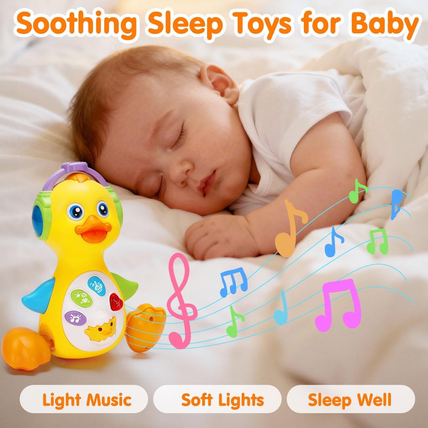 Flynow Baby Essentials Musical Light up Duck Toy, Easter Basket Teething Toys 0-12 Months Dancing Crawling Tummy Time,Newborn Infant Learning Montessori Gifts for 0 3 4 5 6 7 8 Month Baby Boys Girls