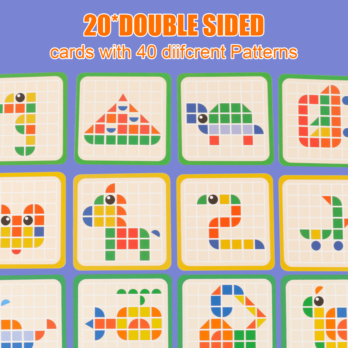 Flynow Wooden Mosaic Puzzle, 137 Shape Pattern Blocks, Learning Educational Montessori Toy, Christmas Birthday Gift for Toddler Kids Boy Girl 3 4 5 6 7 Year Old