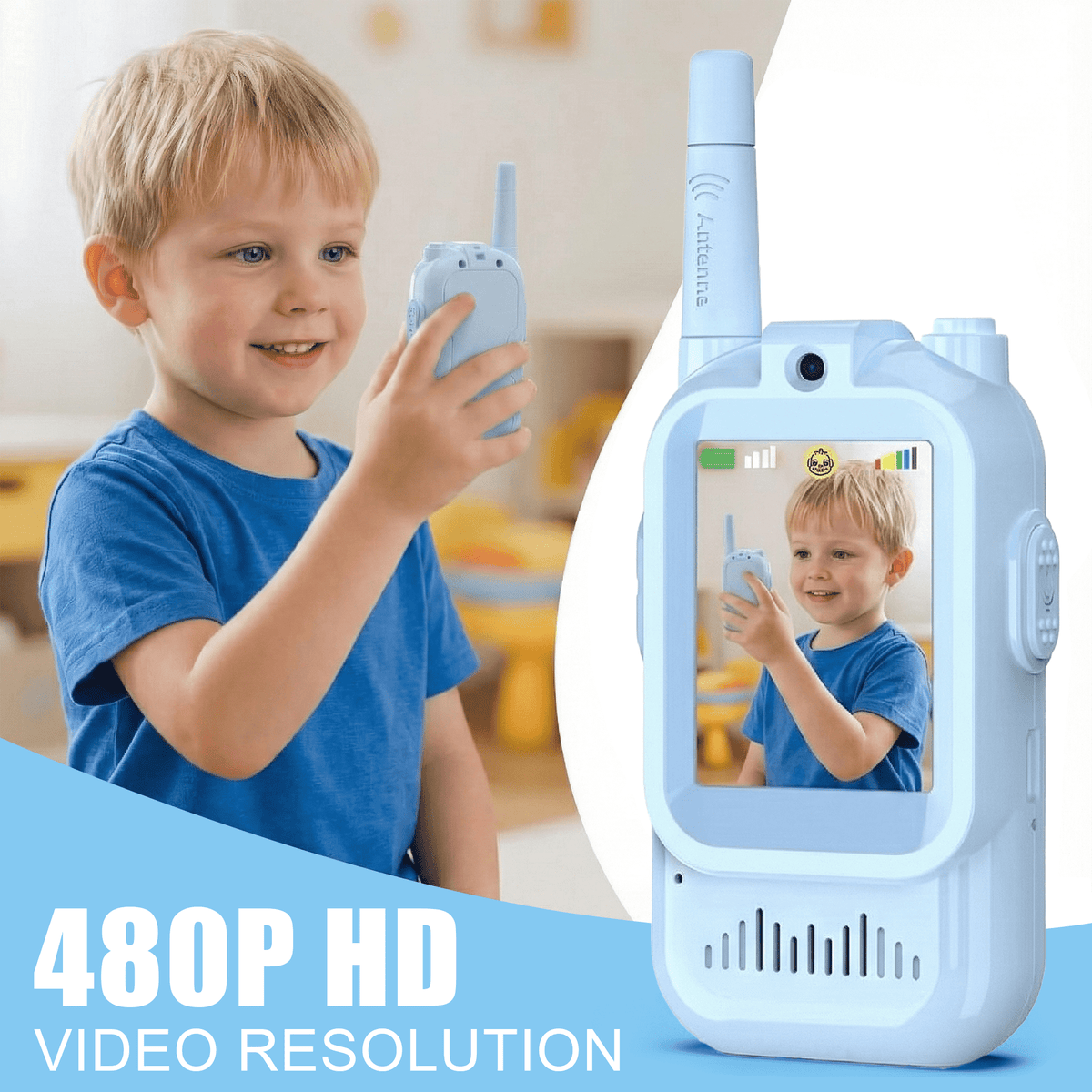 Flynow Kids Video Walkie Talkies 2 Pack for Age 3+, Rechargeable Toy Radios with Screen Display Voice Effects, One-on-One Pairing Long Range, Birthday Gift for Boy Girl 3 4 5 6 7 8 9 10 Year Old