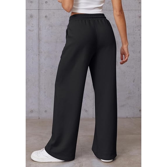 Women’s High Waisted Sweatpants Wide Leg Lounge Pants with Drawstring Elastic Waist Casual Workout Jogger Trousers with Pockets