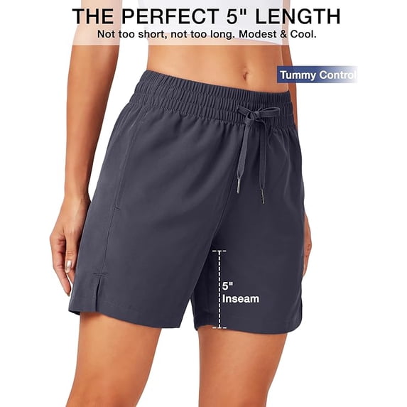 WQD 2 Pack Womens Athletic Shorts Basic Running Shorts Lightweight Quick Dry Gym Workout Shorts with Pockets