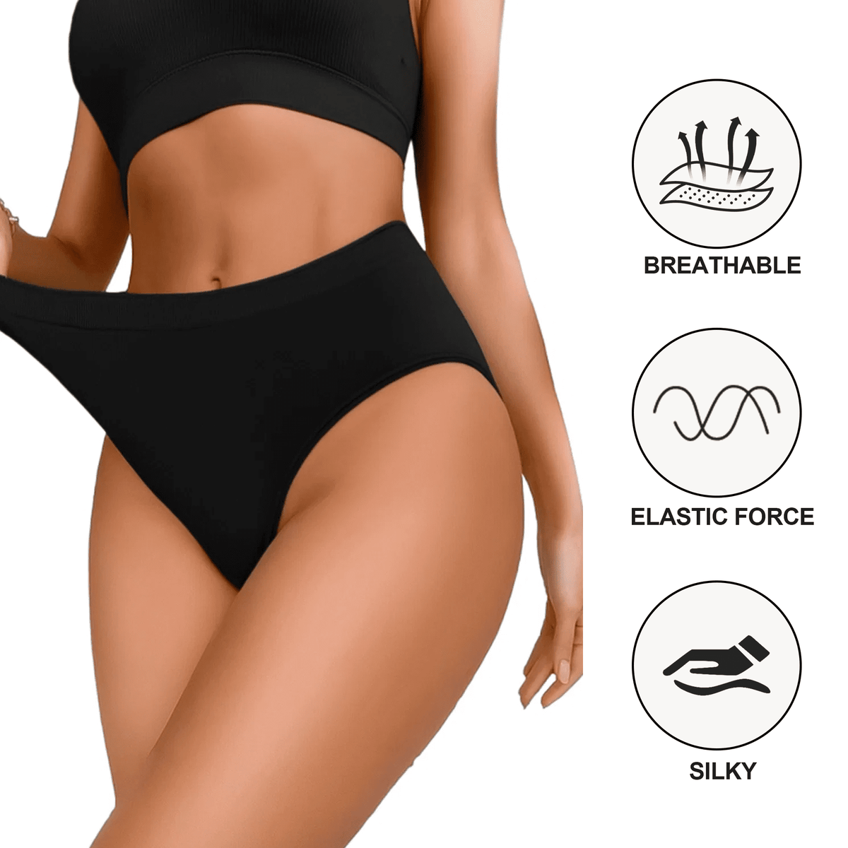 WQD Women's Plus Size Underwear 8 Pack Stretch Briefs Full Coverage Panties Soft Breathable No Ride Up Everyday Panty Set