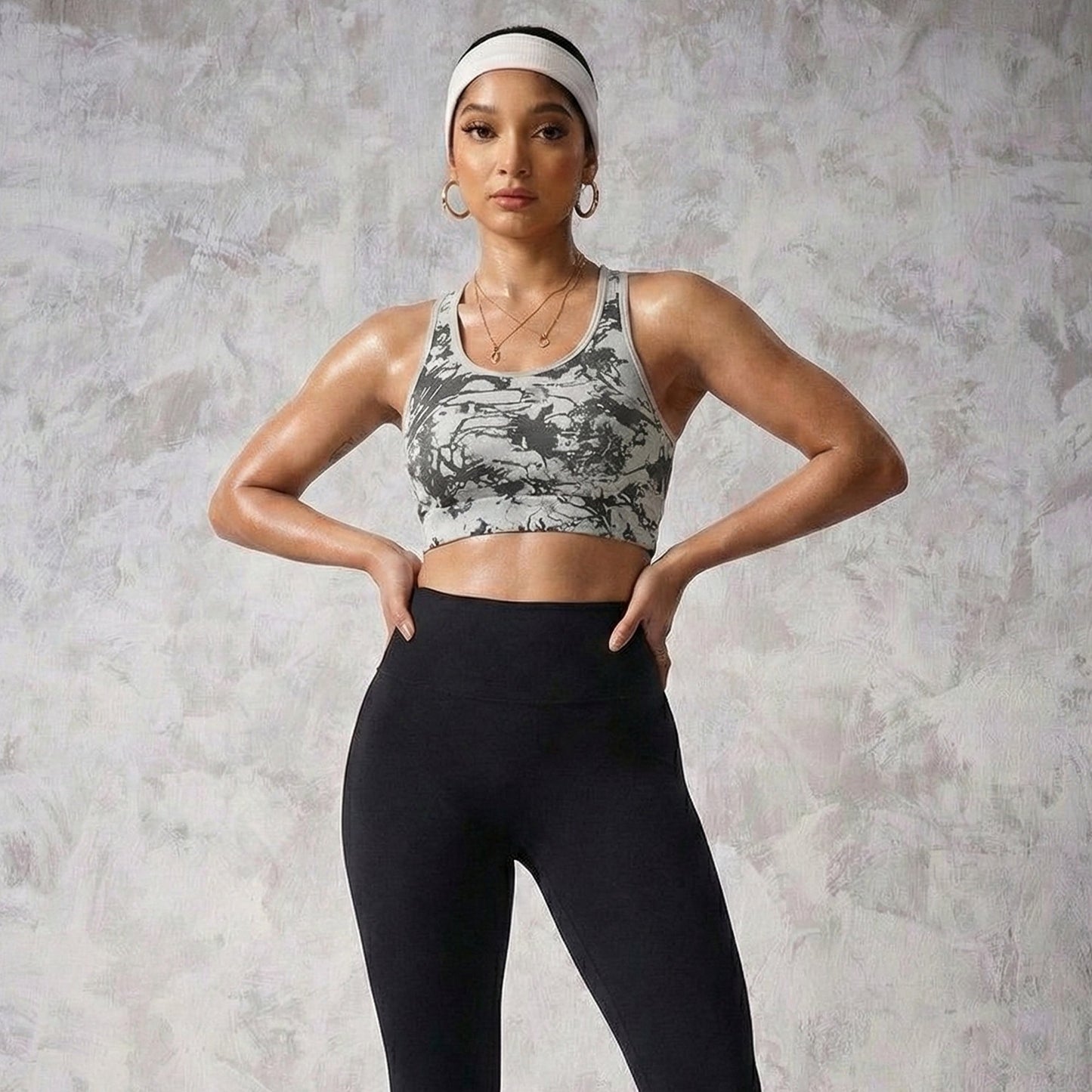 Women’s Sports Bras 2 Pack Medium Support Racerback Workout Yoga Bras Seamless Stretchy Athletic Running Training Gym Activewear
