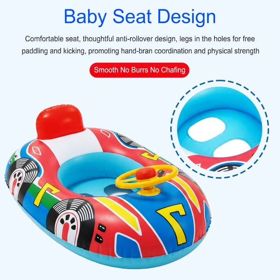 Flynow Baby Pool Float, Baby Swimming Float with Safety Seat, Smart Swim Trainer, Inflatable Toddlers Pool Floats, Infant Swim Floats, Kids Floaties, Water Toys Gift Beach Summer Essentials