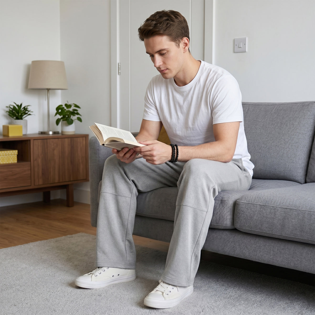 Mens Sweatpants Baggy Loose Fit Raw Hem Pants Casual Drawstring Pants Y2K Wide Leg Stretchy Pants with Pockets