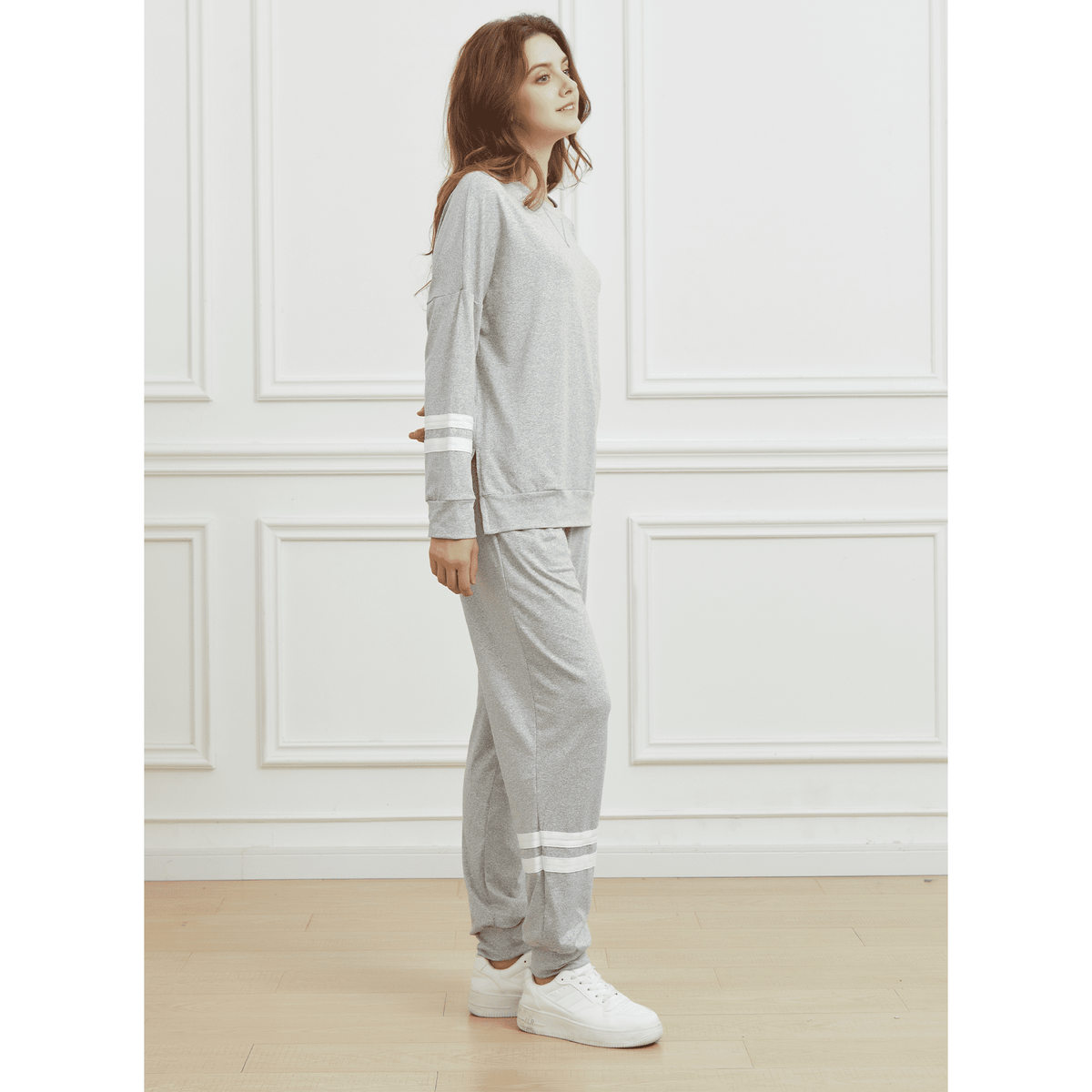 WQD Womens 2 Piece Loungewear Set Long Sleeve Pullover Top and Jogger Pants Tracksuit Pajama Sweatsuit Casual Lounge Outfits with Pockets for Fall Winter (Available in Plus Size)