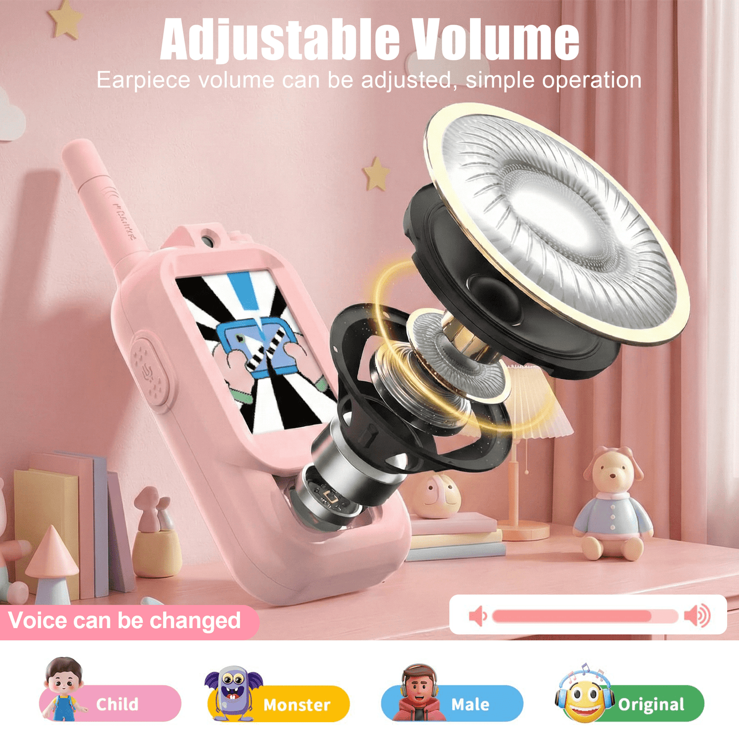Flynow Kids Video Walkie Talkies 2 Pack for Age 3+, Rechargeable Toy Radios with Screen Display Voice Effects, One-on-One Pairing Long Range, Birthday Gift for Boy Girl 3 4 5 6 7 8 9 10 Year Old