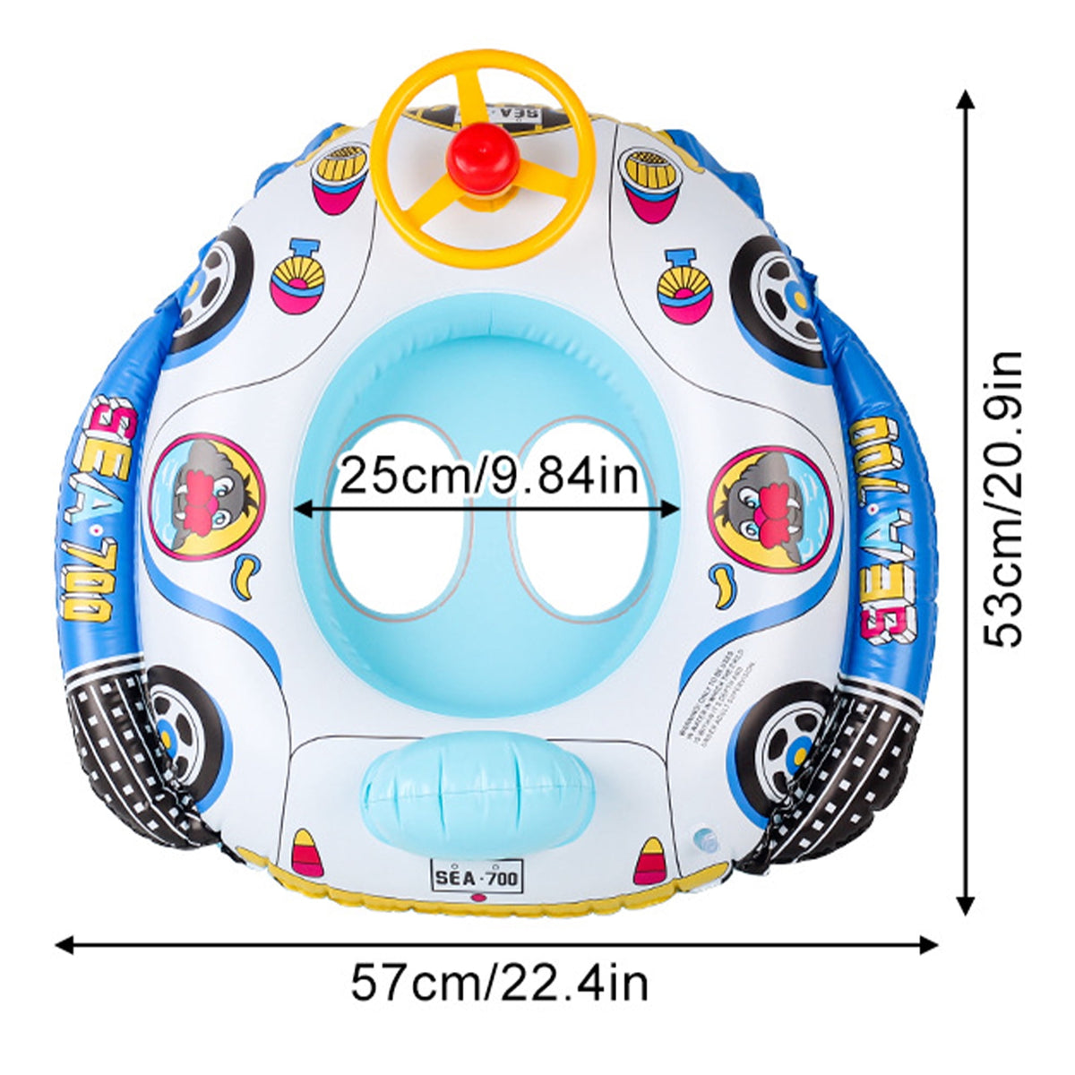 Flynow Baby Pool Float, Baby Swimming Float with Safety Seat, Smart Swim Trainer, Inflatable Toddlers Pool Floats, Infant Swim Floats, Kids Floaties, Water Toy Gift Beach Summer Essentials