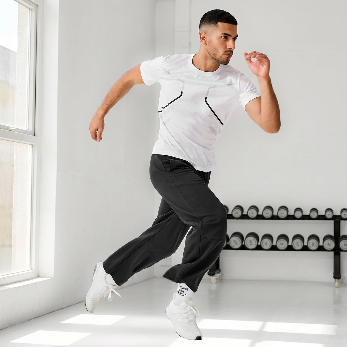 Mens Sweatpants Baggy Loose Fit Raw Hem Pants Casual Drawstring Pants Y2K Wide Leg Stretchy Pants with Pockets