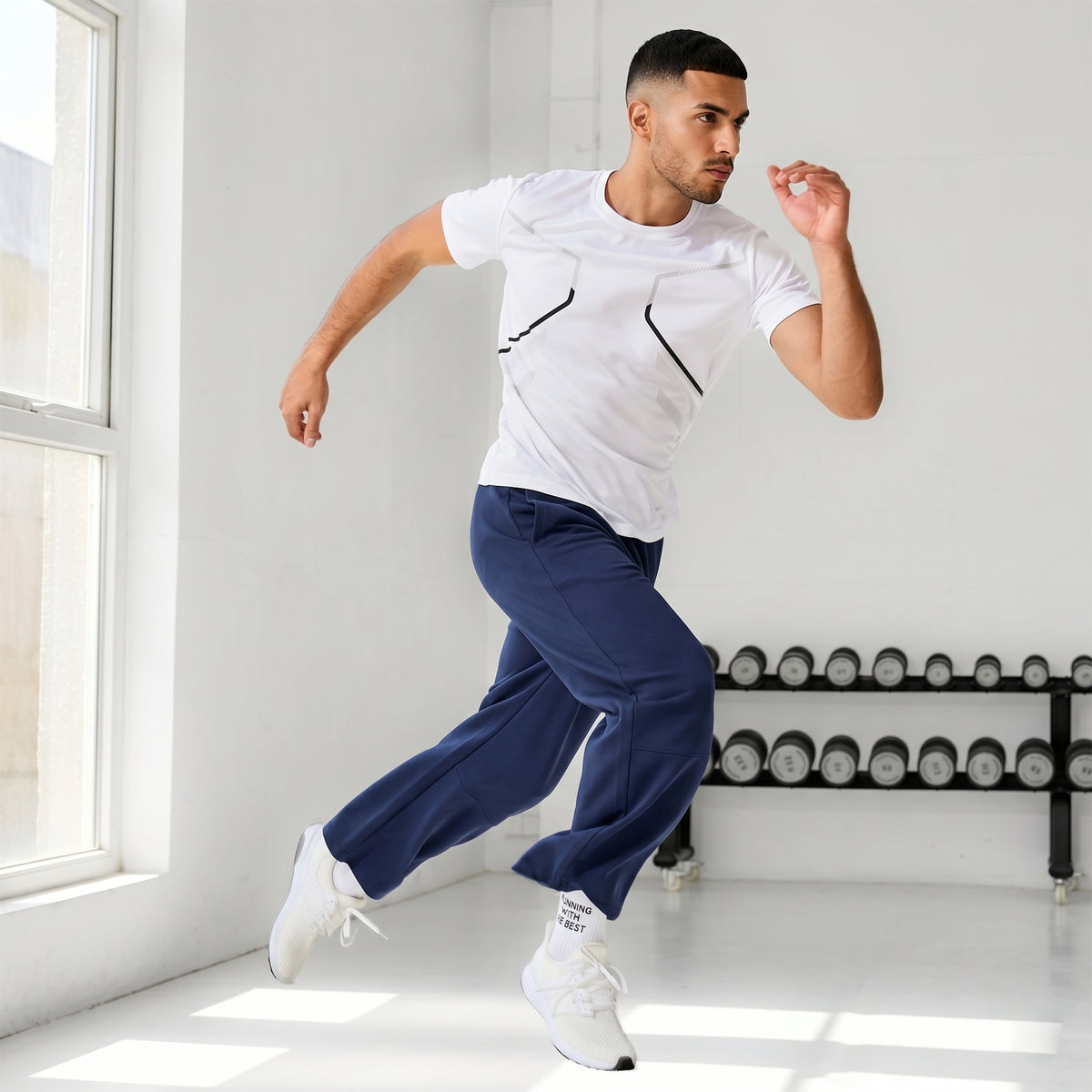 Mens Sweatpants Baggy Loose Fit Raw Hem Pants Casual Drawstring Pants Y2K Wide Leg Stretchy Pants with Pockets
