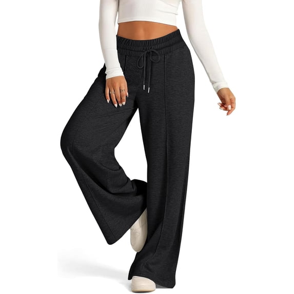 WQD Women's Sweatpants Wide Leg Lounge Joggers with Drawstring Comfy Loose Fit Casual Workout Athletic Yoga Pants with Pockets