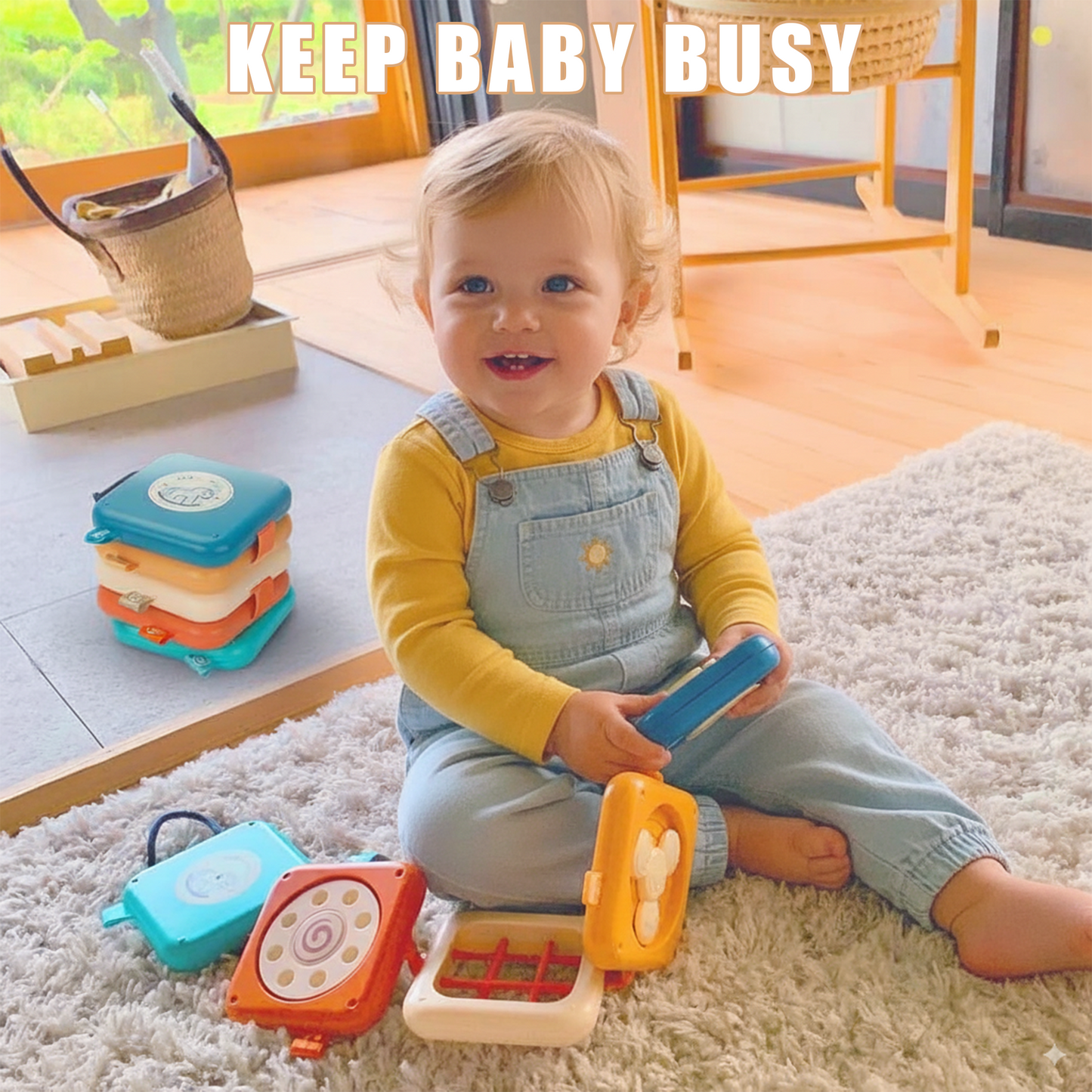 Flynow Busy Board for 1 Year Old, Travel Toys for Toddler 1 2 3, Montessori Cube Learning Education Toy Birthday Gifts for Baby Boy Girl