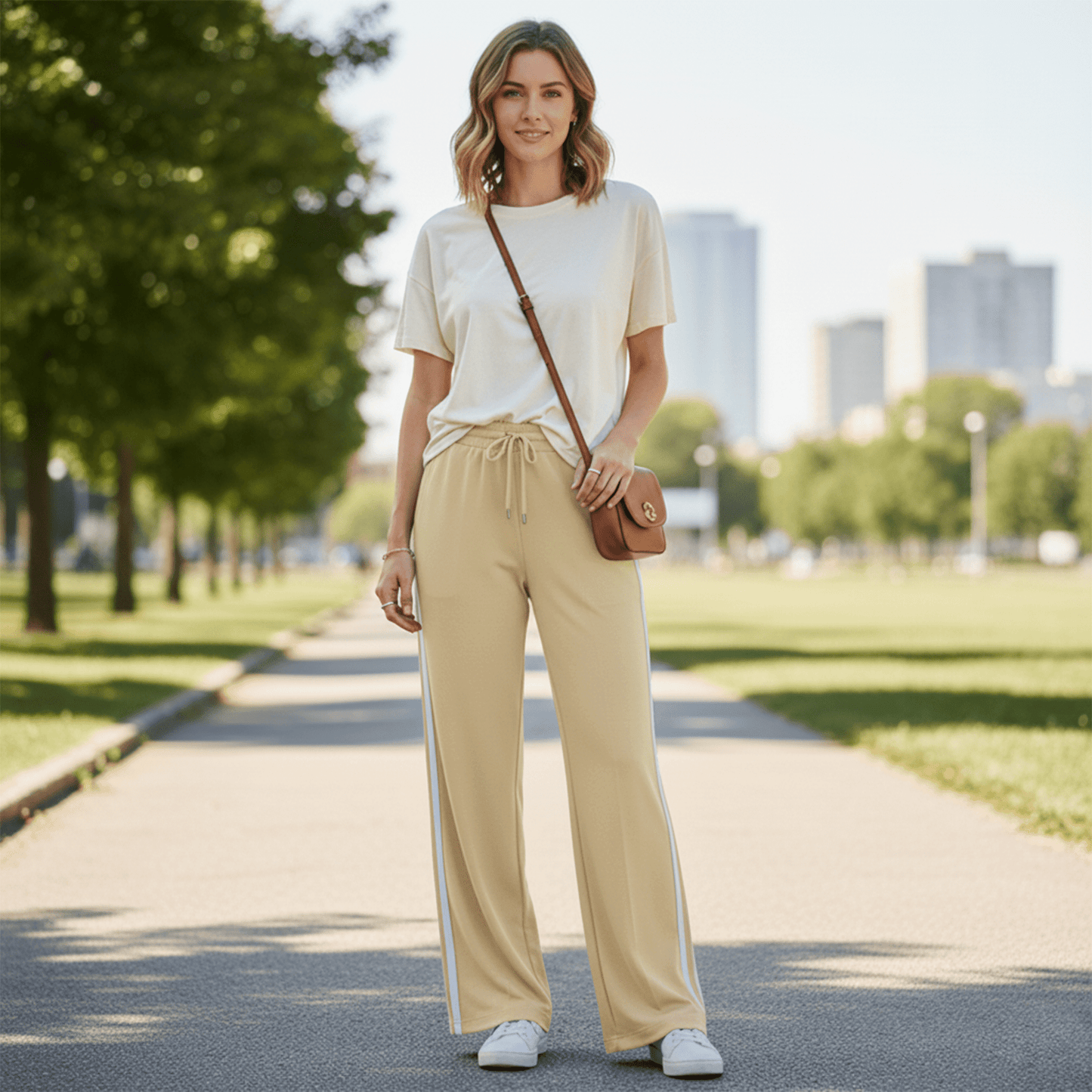 WQD Womens Yoga Sweatpants Joggers Wide Leg High Waisted Lounge Pants Comfy Workout Loose Pants with Pockets