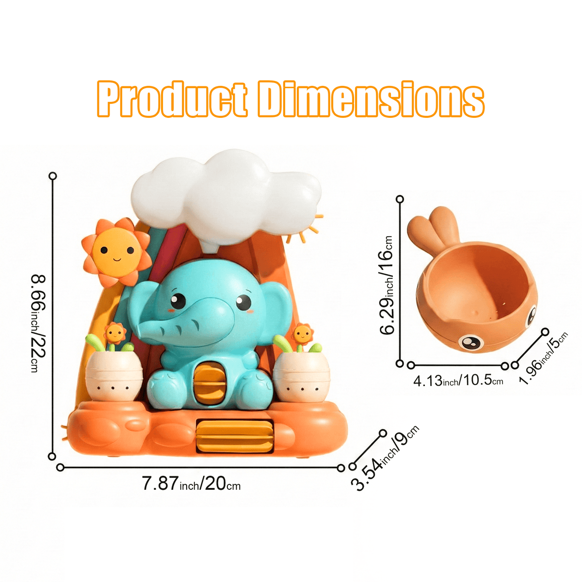 Flynow Bath Toy for Toddler 1-3 Year Old, Baby Waterfall Bathtub Toy with Suction Cup, Kids Bath Tub Shower Playset, Infant Bathtime Fun Birthday Gift 12-24 Month, Girl Boy Age 1 2 3 4 5