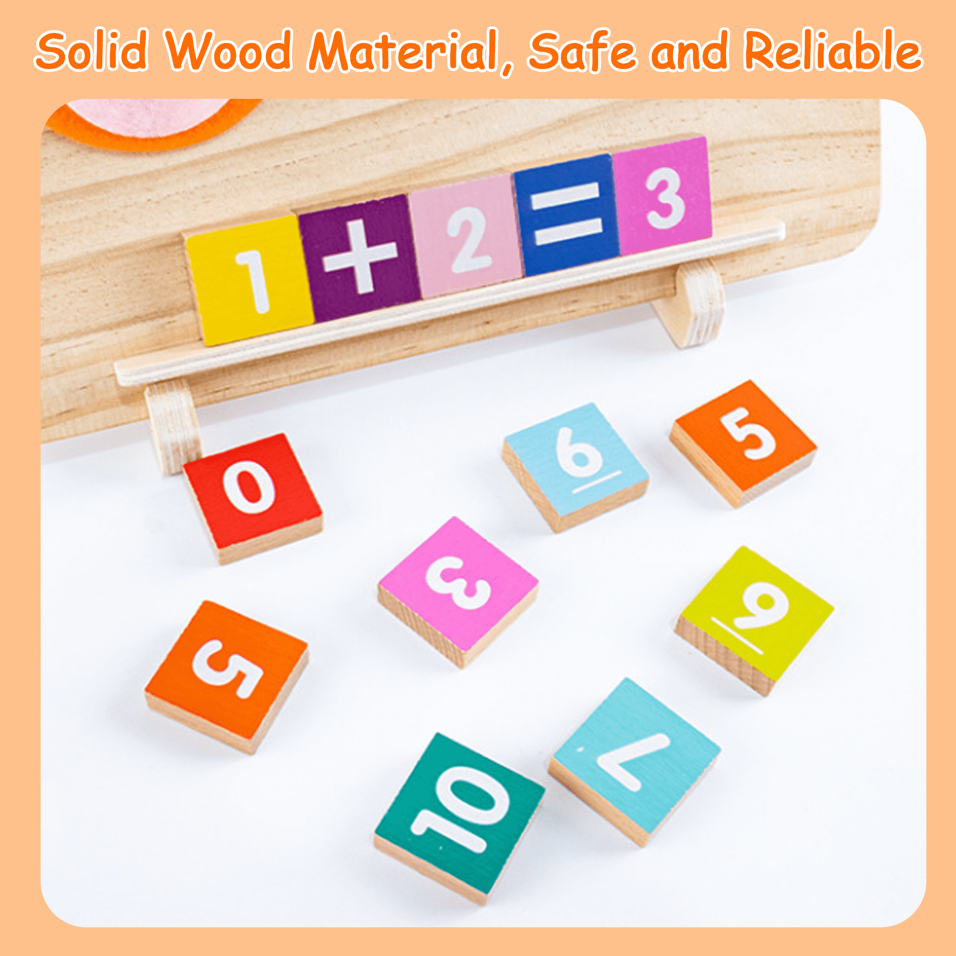 Flynow Toddler Learning Toys Preschool Educational Montessori Math Manipulatives Kid 1-5, Wood Number Blocks Boy Girl Age 2 3 4 Year Old, Finger Counting Tracing Board Birthday Christmas Holiday Gift