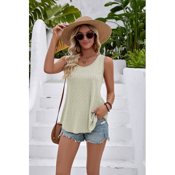WQD Women’s Tank Tops 2 Pack Sleeveless Casual Loose Fit Flowy Swing Tunic Shirts Cute Heart Print Summer Lightweight Tops