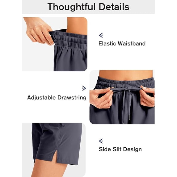 WQD 2 Pack Womens Athletic Shorts Basic Running Shorts Lightweight Quick Dry Gym Workout Shorts with Pockets