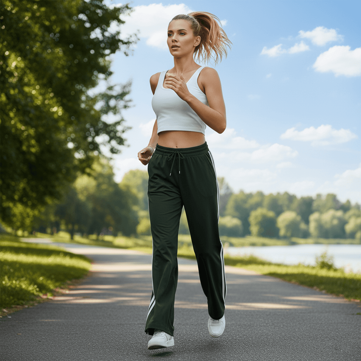 WQD Womens Yoga Sweatpants Joggers Wide Leg High Waisted Lounge Pants Comfy Workout Loose Pants with Pockets
