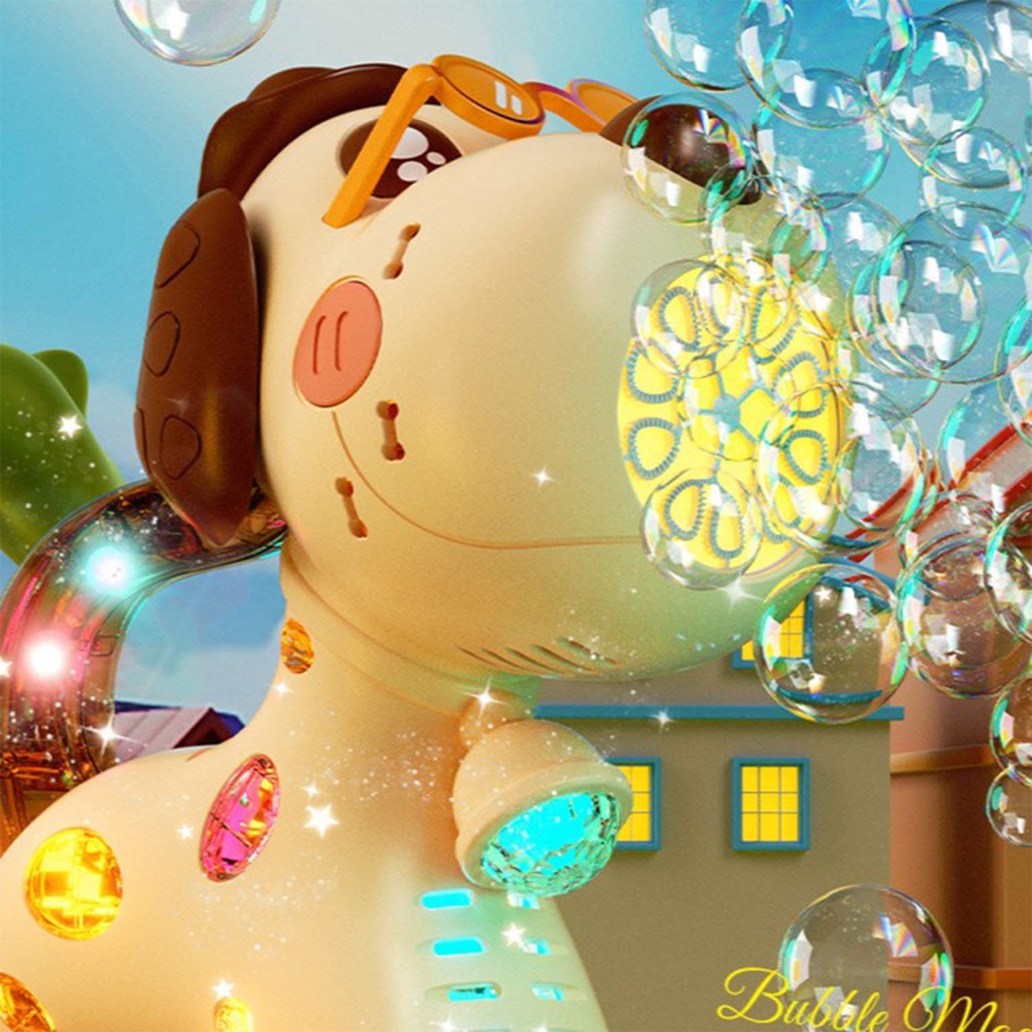 Flynow Automatic Bubble Machine, Portable Dog Bubble Maker Blower, Outdoor Summer Easter Party Garden Birthday Gift
