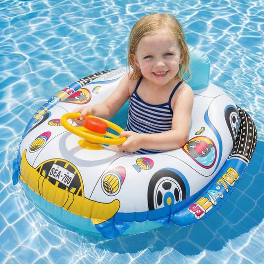 Flynow Baby Pool Float, Baby Swimming Float with Safety Seat, Smart Swim Trainer, Inflatable Toddlers Pool Floats, Infant Swim Floats, Kids Floaties, Water Toy Gift Beach Summer Essentials