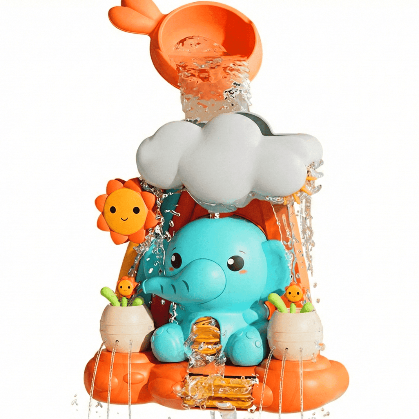 Flynow Bath Toy for Toddler 1-3 Year Old, Baby Waterfall Bathtub Toy with Suction Cup, Kids Bath Tub Shower Playset, Infant Bathtime Fun Birthday Gift 12-24 Month, Girl Boy Age 1 2 3 4 5