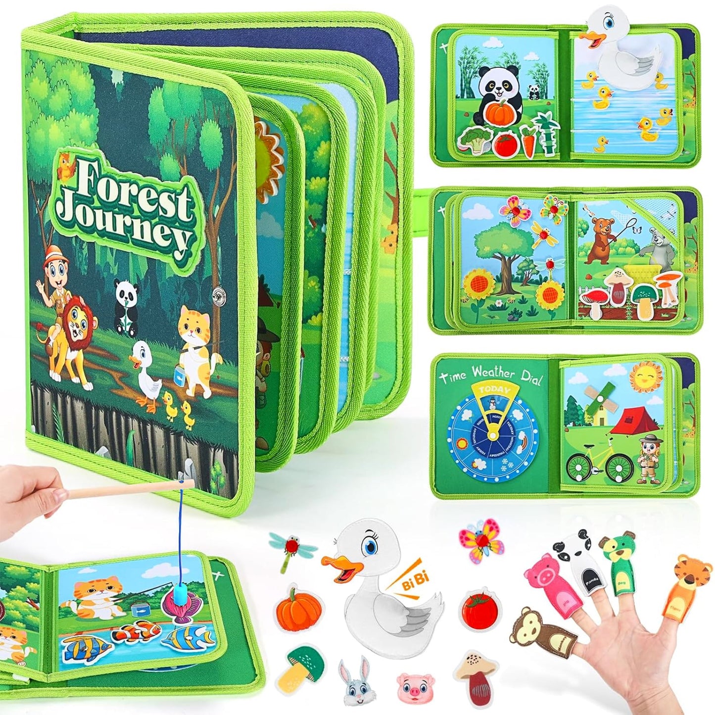 Flynow Busy Board Montessori Toy Busy Book for Toddler 1-3, Sensory Early Learning Educational Travel Toy for Baby Age 2, Birthday Christmas Baptism Gift for Kids Boy Girl 4 Year Old