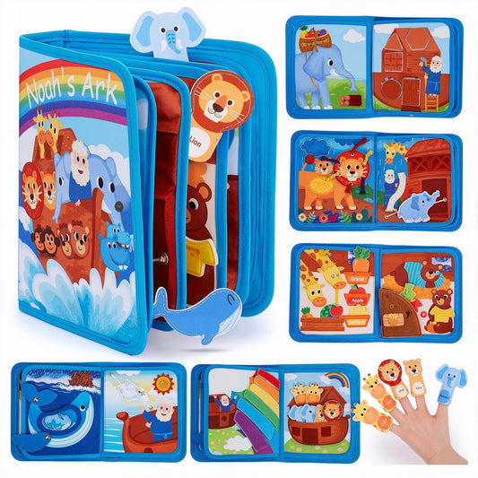 Flynow Busy Board Montessori Toy Busy Book for Toddler 1-3, Sensory Early Learning Educational Travel Toy for Baby Age 2, Birthday Christmas Baptism Gift for Kids Boy Girl 4 Year Old