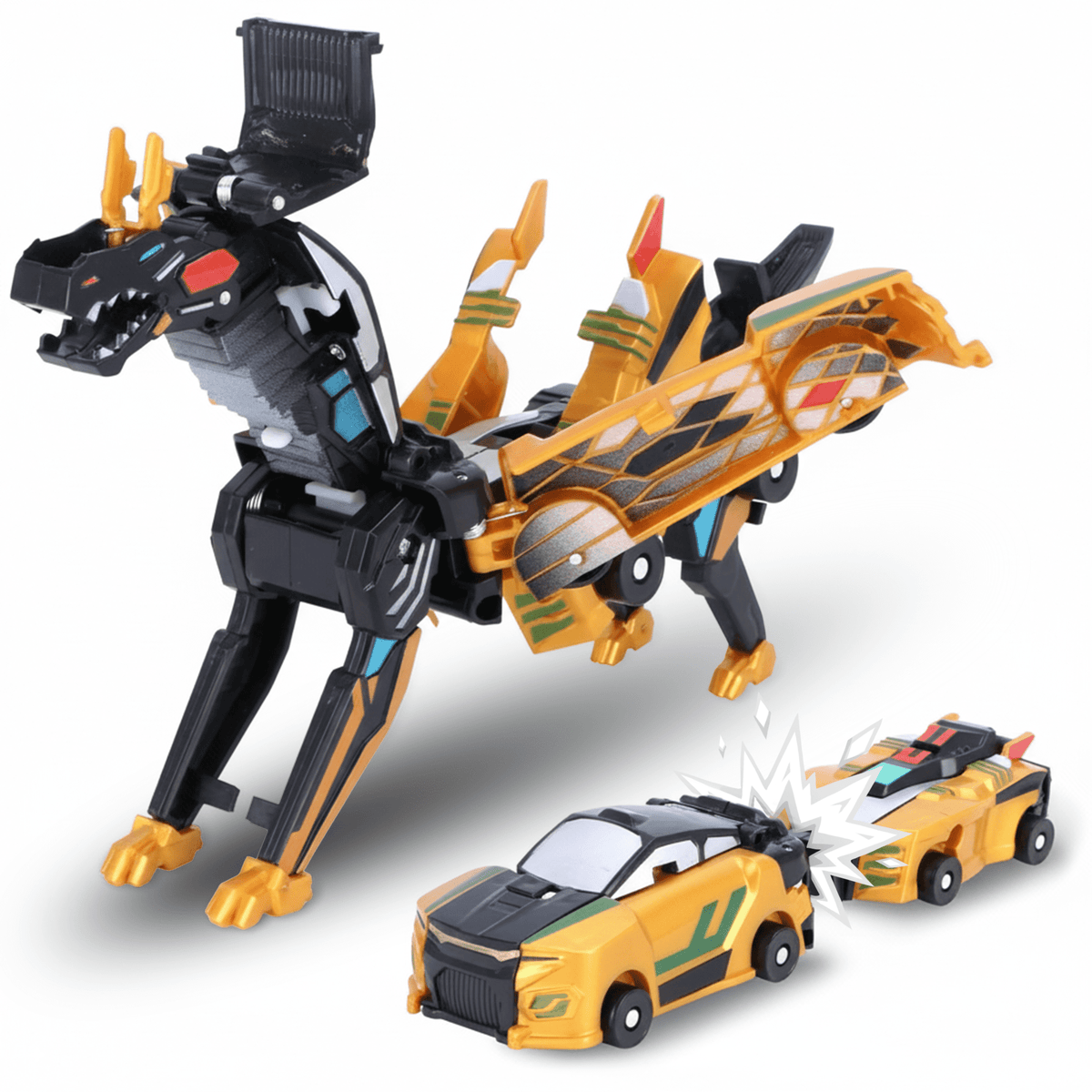 Flynow Transforming Dinosaur Toys for Toddler 1-3 Years Old, 2 in 1 Magnetic Cars Collision Transform into Dino Fun Toys, Christmas Birthday Gift for Kids Boy Girl Age 2 4 5 6 7 8 9 10 11 12