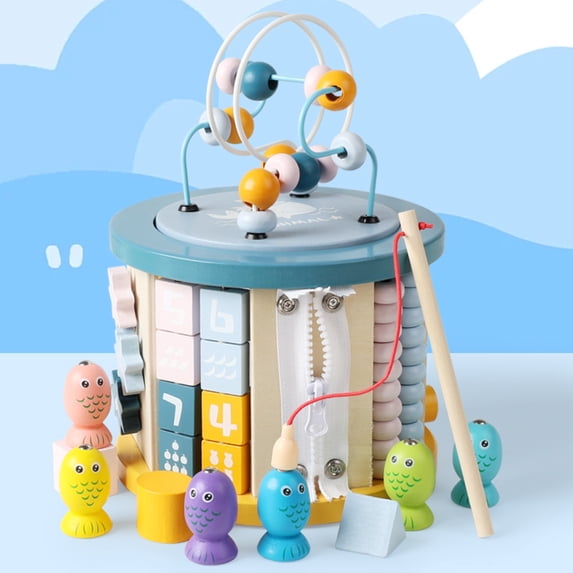 Flynow Wooden Activity Cube Baby Toys for 1 Year Old Toddlers 12 Months + Toddler Learning Educationa Toys 1-3 Boys Girls Baby Sensory Interactive Birthday Gift