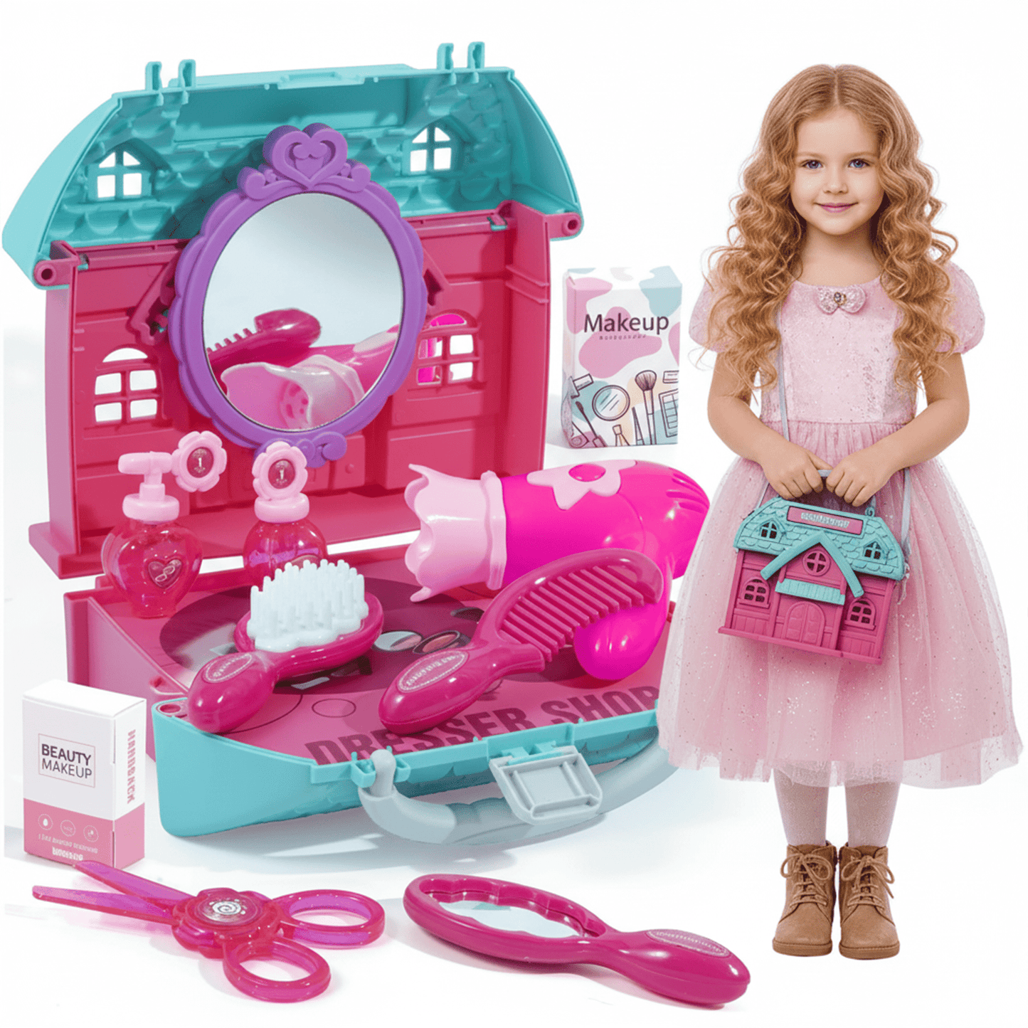 Flynow Kids Kitchen Playset Toys, Cooking Pretend Play for Toddler 1-3 Year Old, 23pcs Interactive Toy Accessories with Food Utensils Pots, Christmas Birthday Gift for Girls Age 2 4 5 6 7 8 9 10