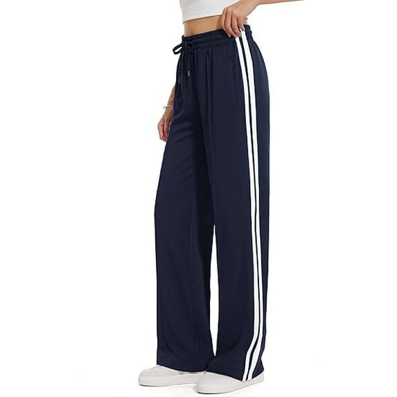 WQD Womens Yoga Sweatpants Joggers Wide Leg High Waisted Lounge Pants Comfy Workout Loose Pants with Pockets
